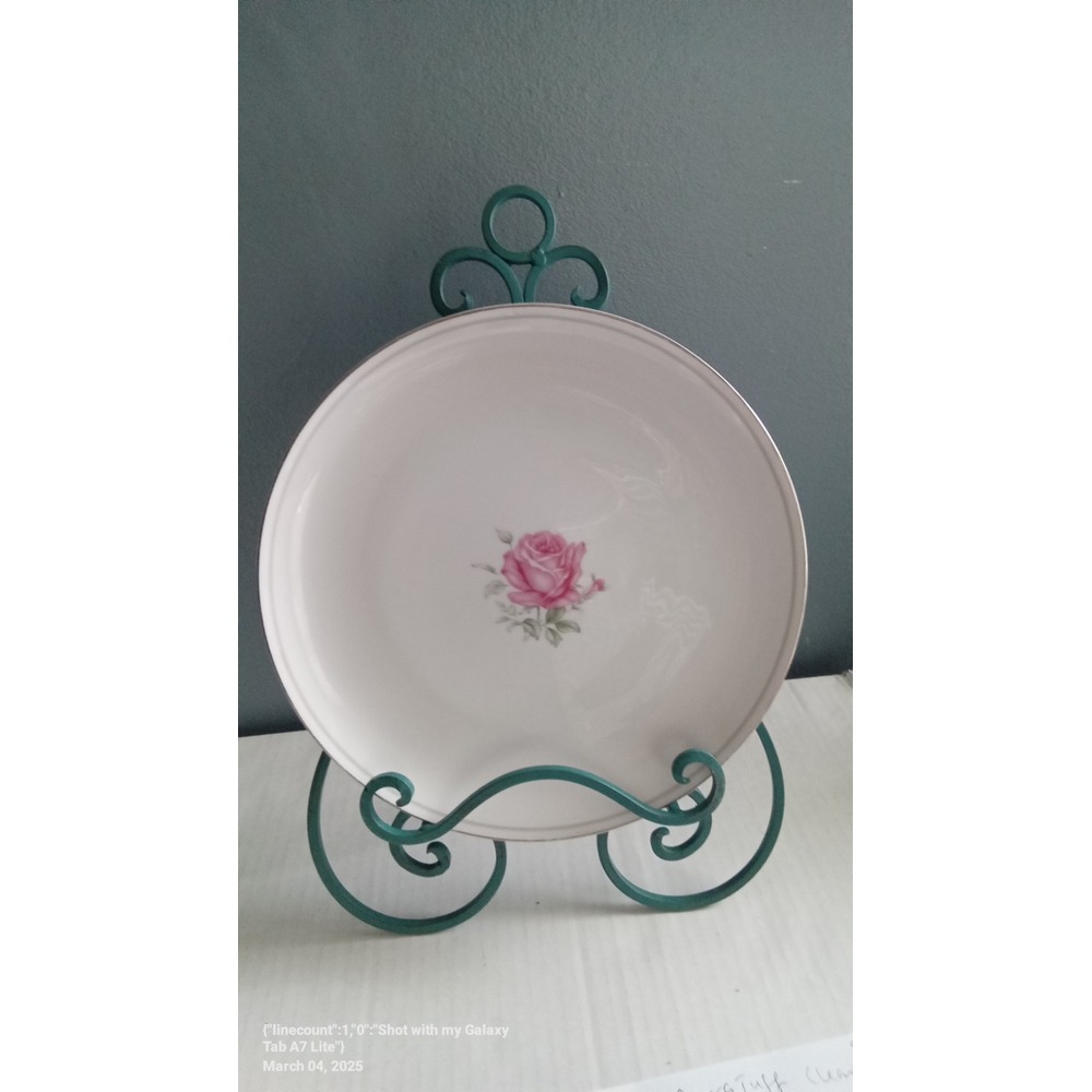 Imperial Rose Fine China Plate‎ Pink Rose Floral Gold Trim Elegant Decor